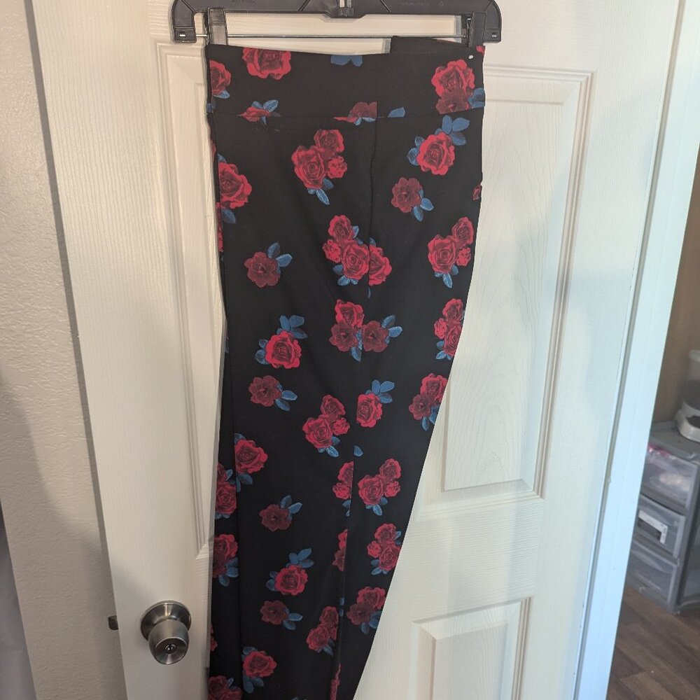 Rose Floral Ankle Trousers